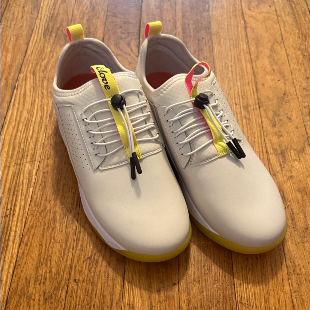 Women’s Size 10 Nursing Sneakers in Oatmeal/Pink/Yellow